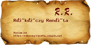Rákóczy Renáta névjegykártya